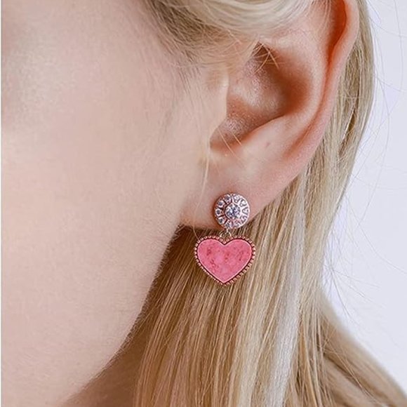 Zara Heart Pink Earrings - Picture 1 of 3